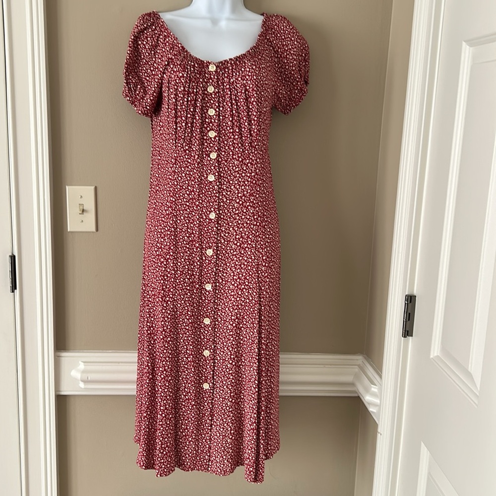 Gerard Darel Floral Red Dress 36 Small